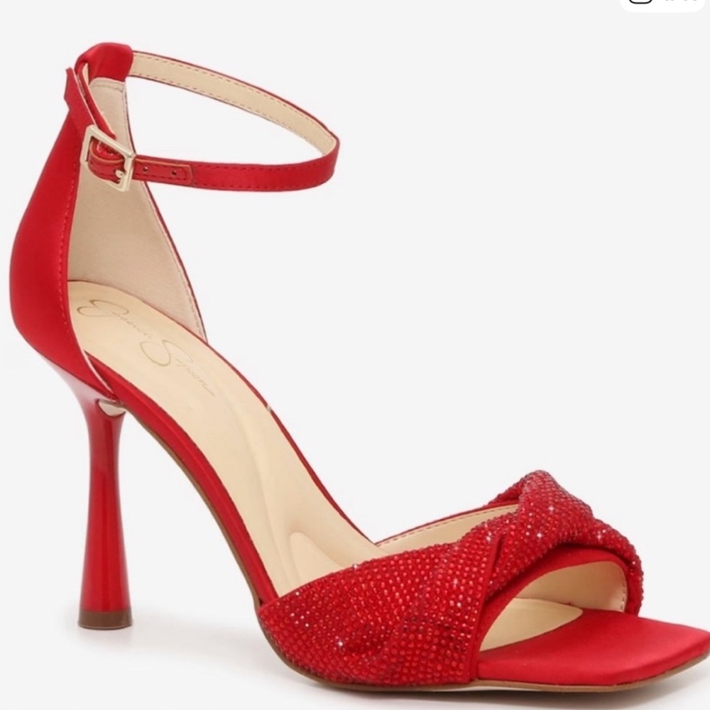 Jessica Simpson  Rhinestone Arbia Red Strappy Sandal